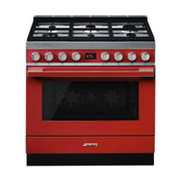 SMEG SZABADONÁLLÓ TŰZHELY, Portofino design, 90 cm, 1 sütőtér, gáz főzőlap, piros