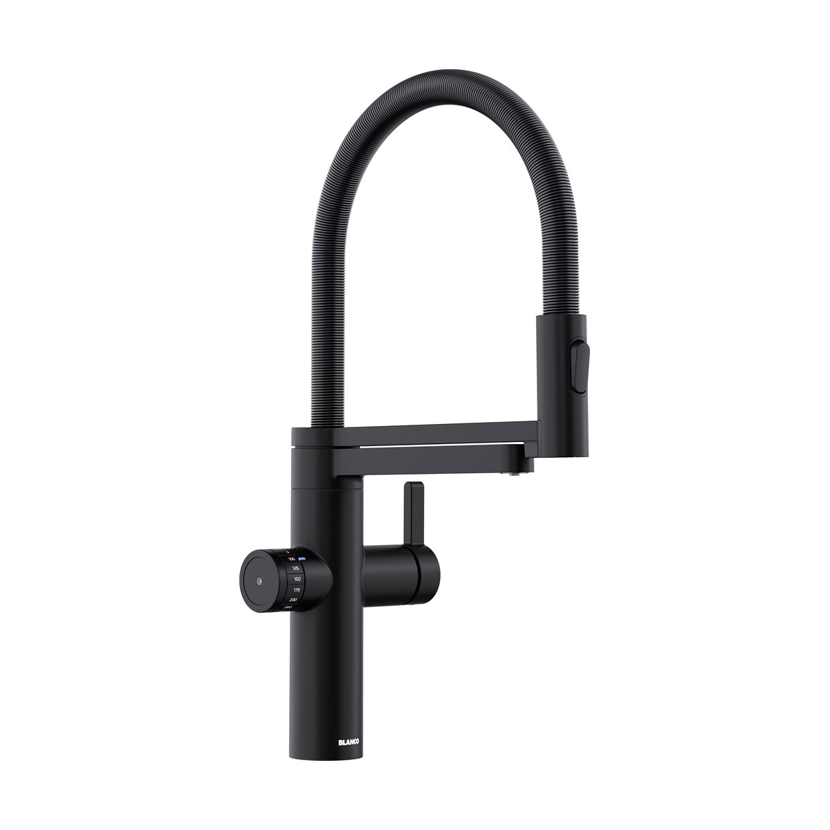 BLANCO EVOL-S PRO Filter csaptelep, zuhanyváltós fejjel, matt fekete, magasnyomású