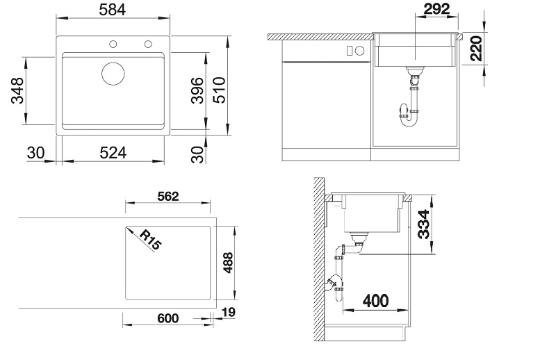Blanco Etagon 6 antracit mosogatótálca