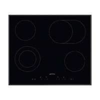 SMEG kerámia főzőlap, Universal design, ultra-lapos forma, 60 cm, 4 booster főzőzóna, 9 fokozat, érintőszenzoros vez., egyenes élű üveg
