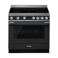 SMEG SZABADONÁLLÓ TŰZHELY, Portofino design, 90 cm, 1 sütőtér, indukciós főzőlap, antracit