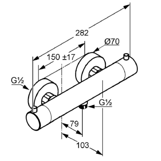 Kludi Objekta termosztátos fali zuhanycsaptelep