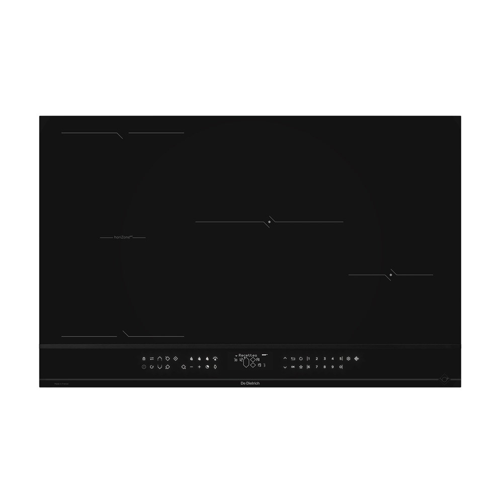 De Dietrich indukciós főzőlap, 80 cm, 4 zóna (1 horiZone), LCD, elszívó párosítás, infinite black