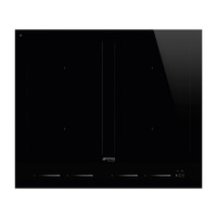SMEG indukciós főzőlap, Linea design, 60 cm, 4 főzőzóna, 2 MultiZone híd zóna, fekete üveg