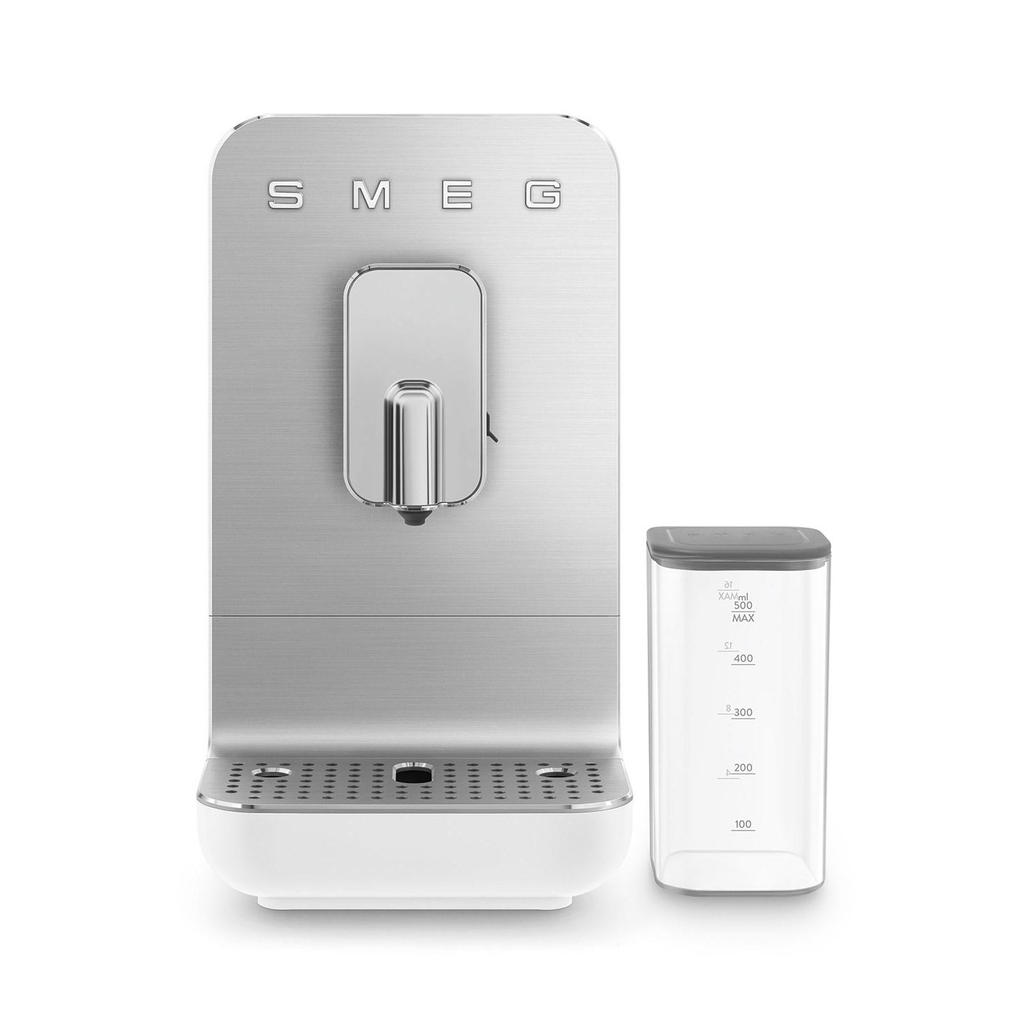 Smeg Automata kávéfőző, 50-es évek retro design, tejhabosító funkció, cappuccino/latte macchiato funkció, matt fehér