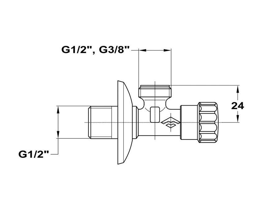 Mofém sarokszelep 3/8"