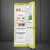 Smeg Kombinált hűtő és fagyasztó, retro design, 60,1x196,8 cm, jobbos, lime zöld