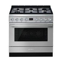 SMEG SZABADONÁLLÓ TŰZHELY, Portofino design, 90 cm, 1 sütőtér, gáz főzőlap, inox