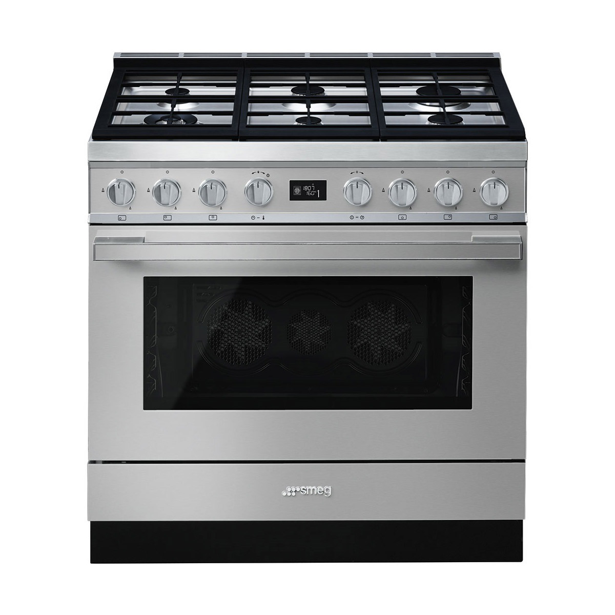 SMEG SZABADONÁLLÓ TŰZHELY, Portofino design, 90 cm, 1 sütőtér, gáz főzőlap, inox