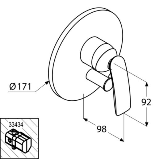 Kludi Balance falsík alatti kád / zuhanycsap látható rész