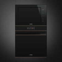 Smeg Mikrohullámú sütő, Dolce Stil Novo design, beépíthető, 25 liter, fekete üveg