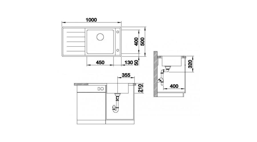 Blanco Andano XL 6 S-IF rozsdamentes mosogatótálca selyemfényű jobbos