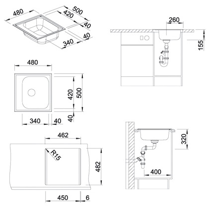 Blanco Livit 45 rozsdamentes mosogatótálca fényezett