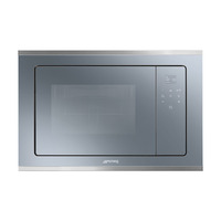 Smeg Mikrohullámú sütő, Selezione design, beépíthető, 20 liter, 5 funkció, ezüstszürke üveg