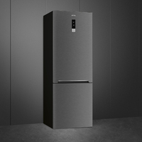 Smeg Szabadonálló hűtő és fagyasztó, Universal design, 70,5x202 cm, külső kijelző, fordítható ajtó, sötét inox