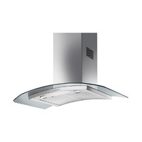 SMEG KÜRTŐS PÁRAELSZÍVÓ, 90 cm, 4 fokozat, elektronikus szabályozógombok, LED, szálcsiszolt rozsdamentes acél/üveg