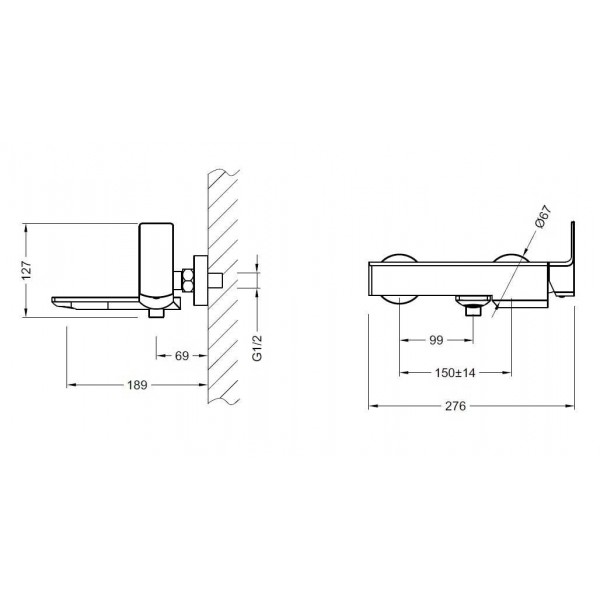Arezzo Springfield kád csaptelep ki- és behajtható kifolyóval