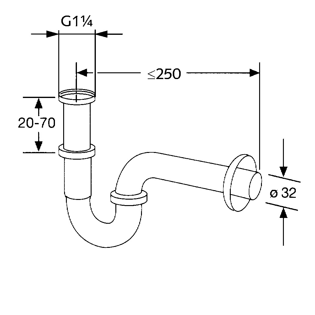 Kludi csőszifon G 1 1/4 32mm standard típus